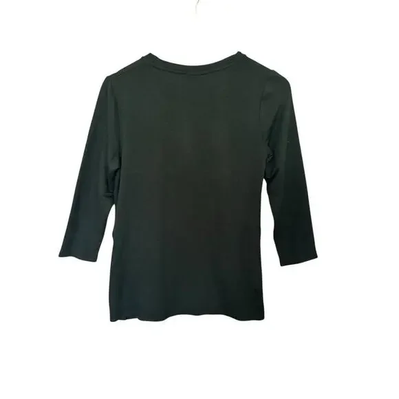Bobeau black t-shirt with side buttons Small - Picture 1 of 5